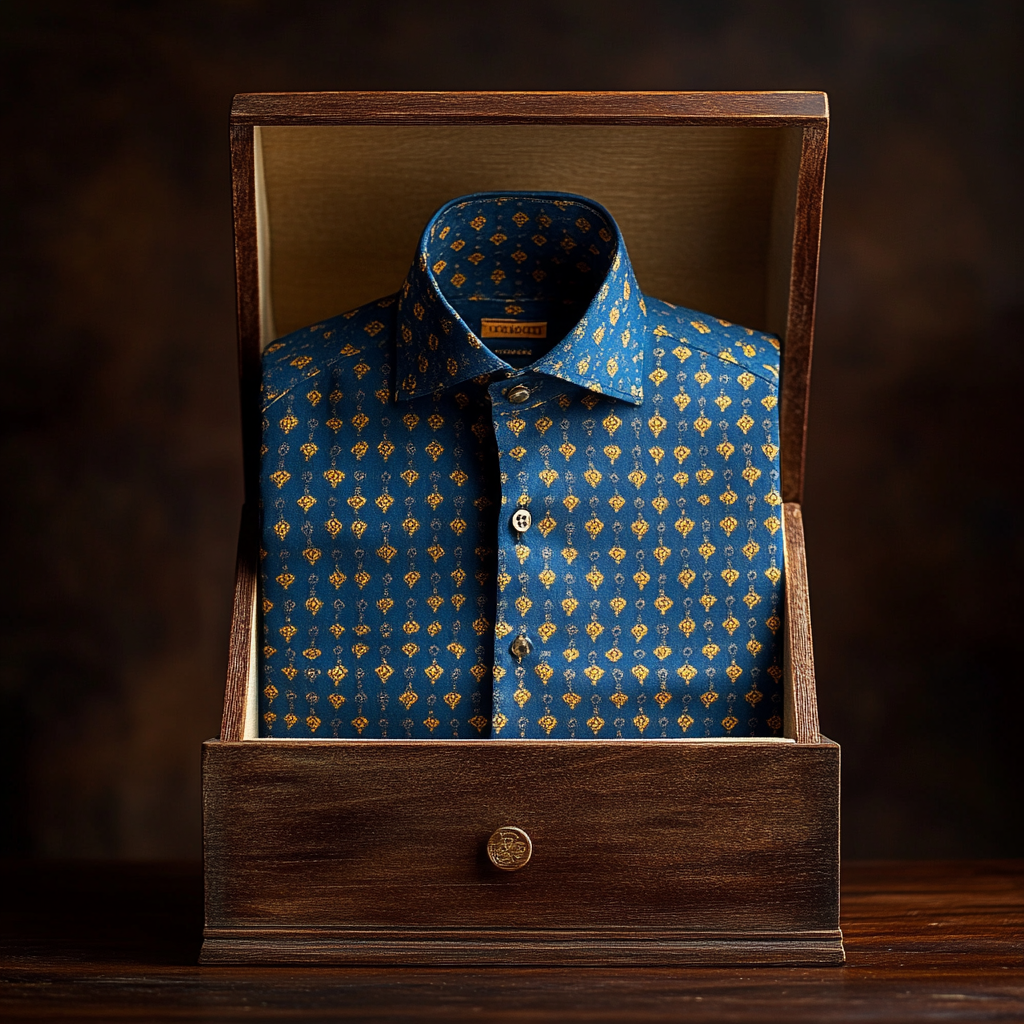 TomsloverMen's Business Casual Regular Fit Long Sleeve Print Shirt  