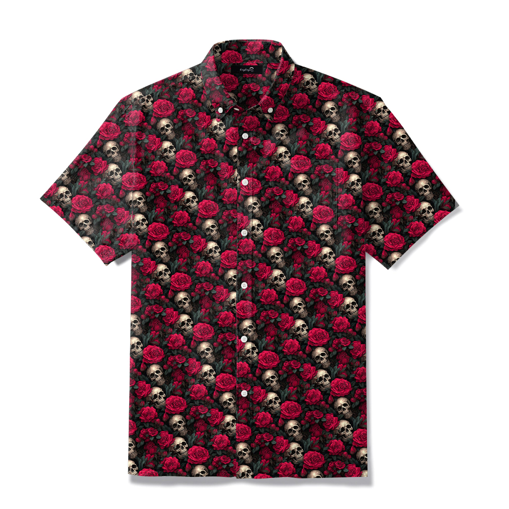 TomsloverMen's Unique Print Shirt with Pockets