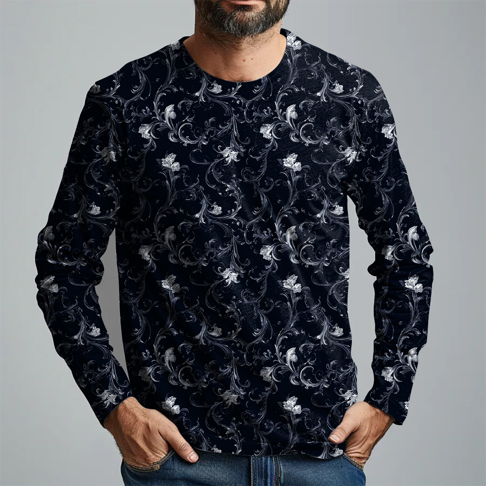 TomsloverPrint Pullover Long Sleeve Casual Tee