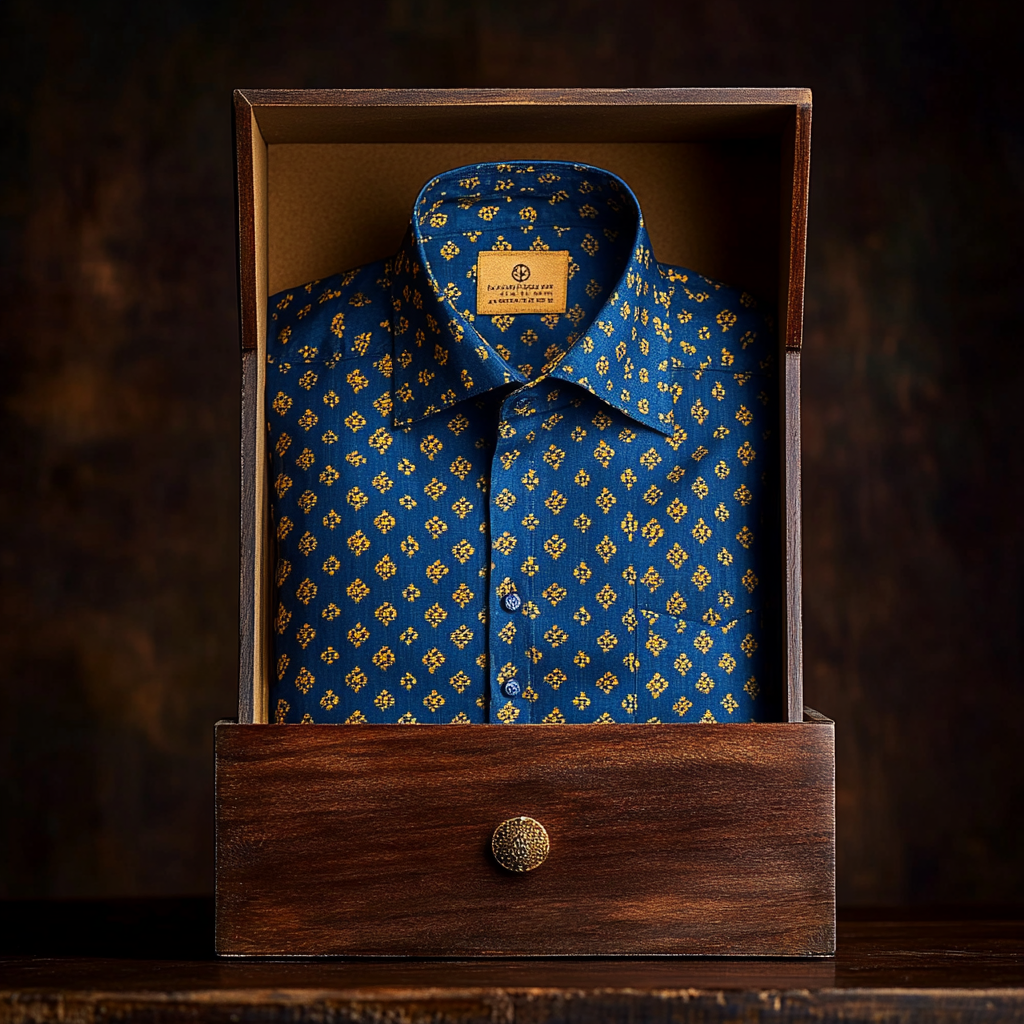 TomsloverMen's Business Casual Regular Fit Long Sleeve Print Shirt  