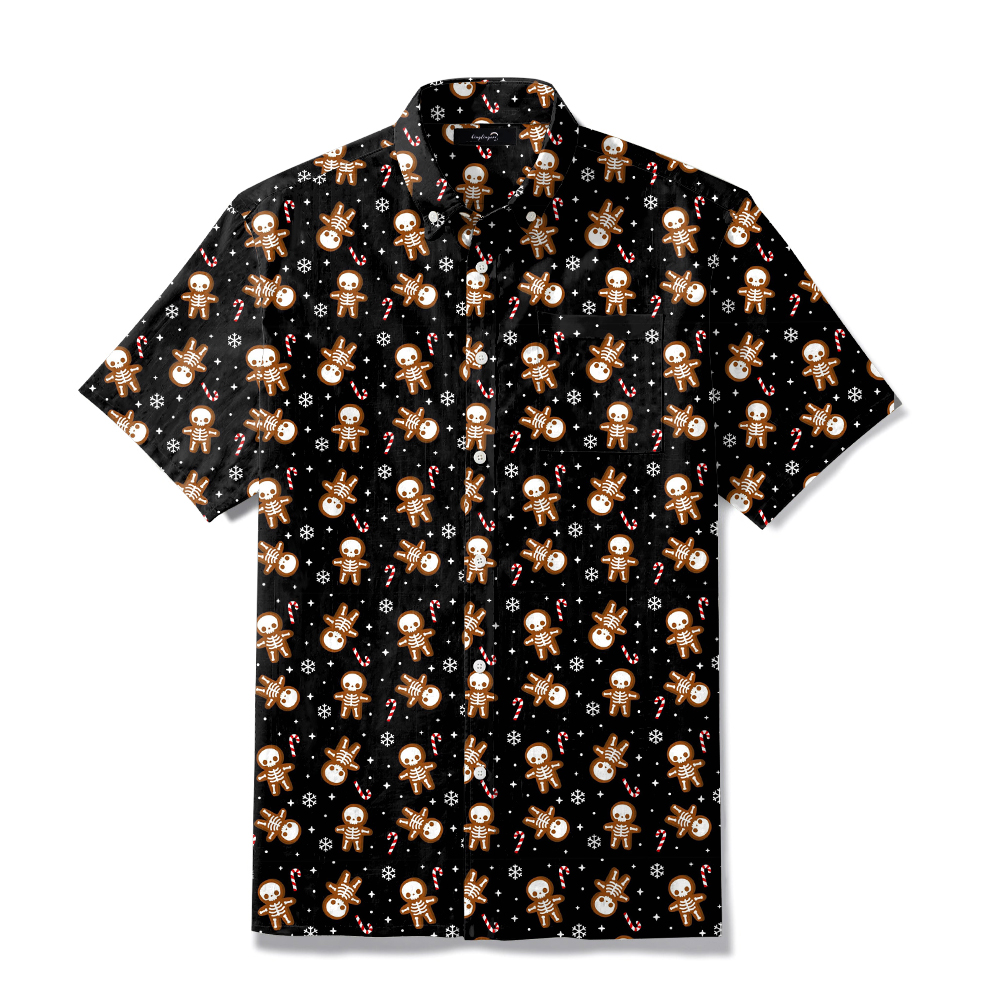 TomsloverMen's Unique Print Shirt with Pockets