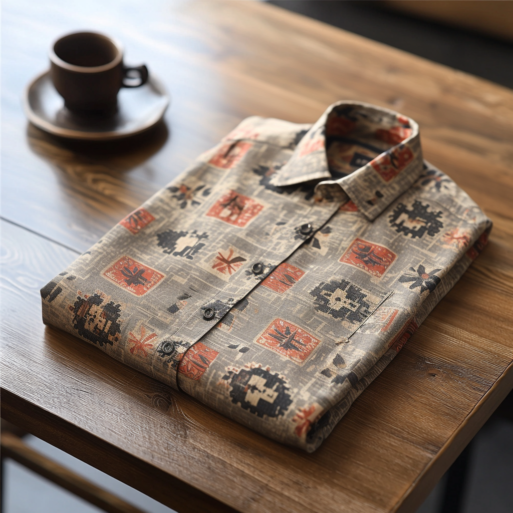 TomsloverAutumn business casual printed shirt long sleeves