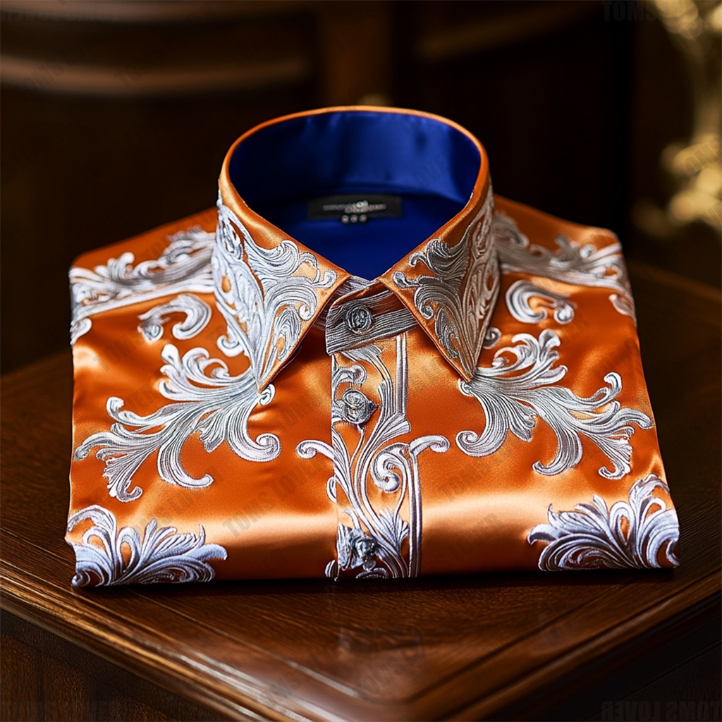 Business Elegant Baroque Shirt Wedding Shirt Men's Shirt