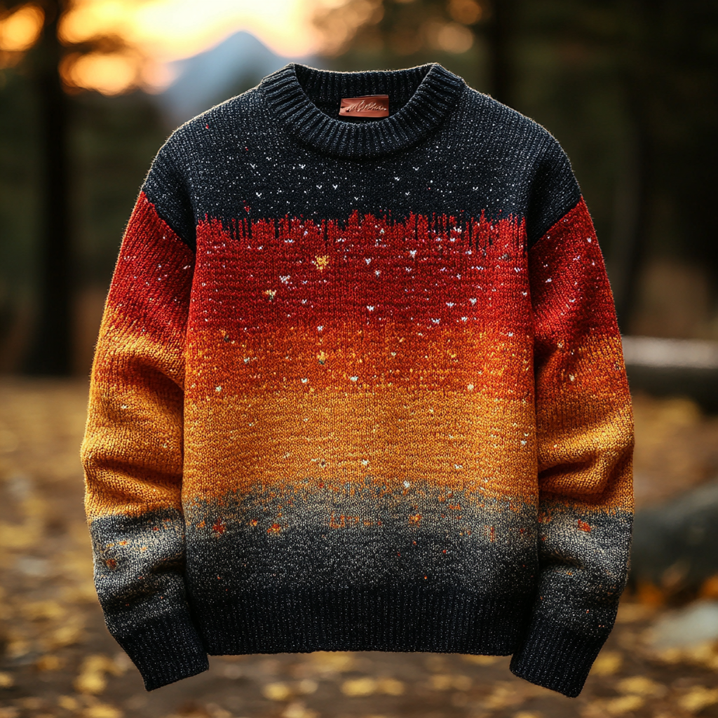 Men's warm soft comfortable round neck pullover sweater