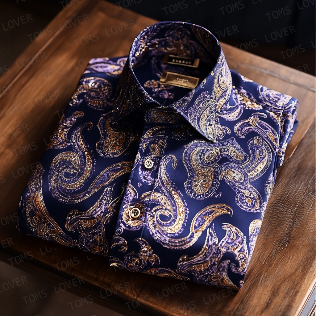 Paisley shirts Business casual retro shirts