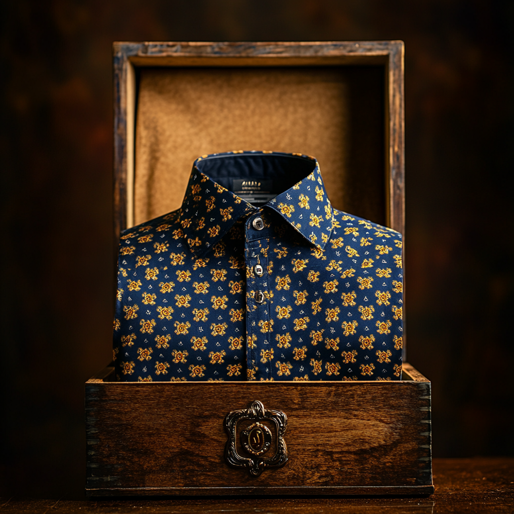 TomsloverMen's Business Casual Regular Fit Long Sleeve Print Shirt  