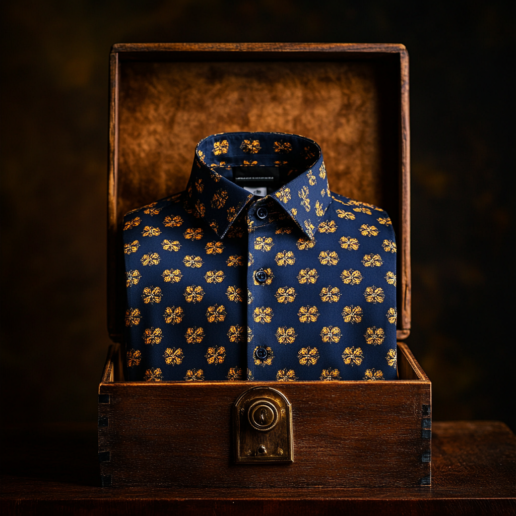 TomsloverMen's Business Casual Regular Fit Long Sleeve Print Shirt  