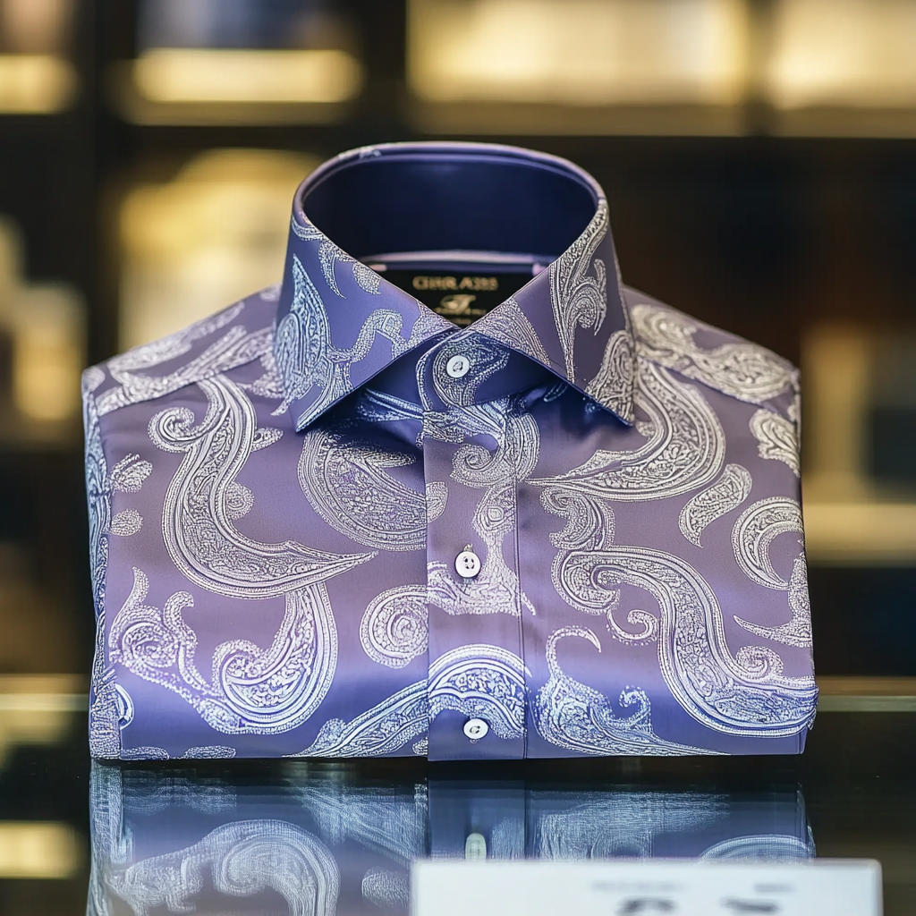 Men's Paisley print long sleeve shirt