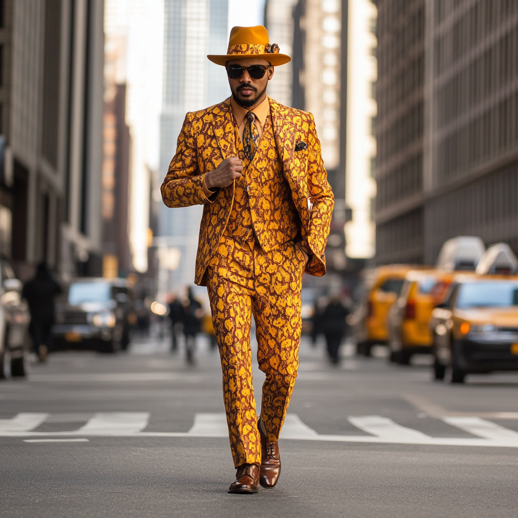 Men's single breasted regular fit suit blazer trousers set