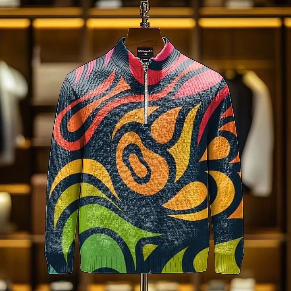 Men's casual half-zip Long sleeve sweatshirt sweater