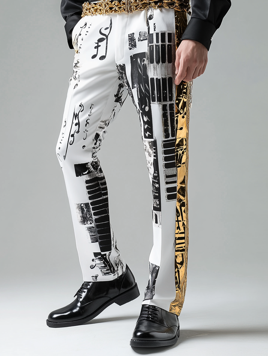 Business Casual Printed Suit Pants