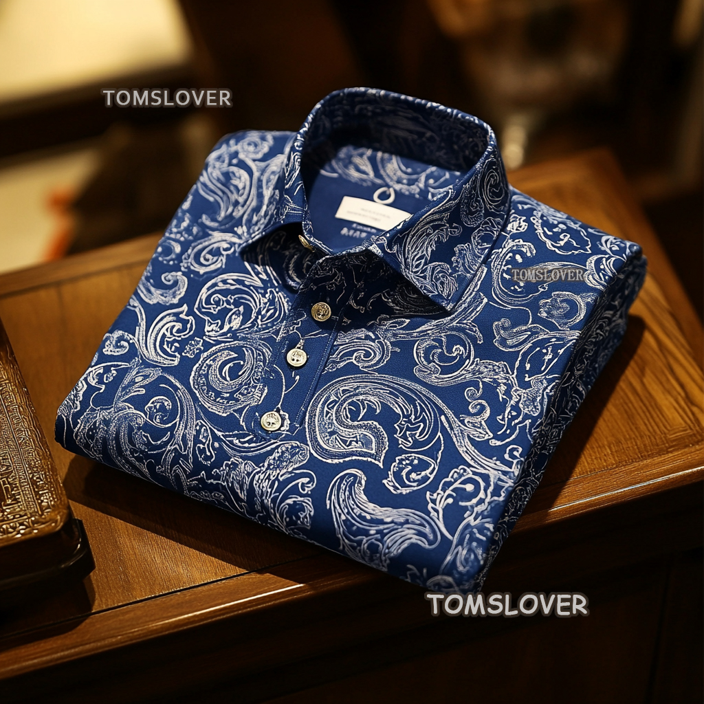 Men's paisley polo shirt