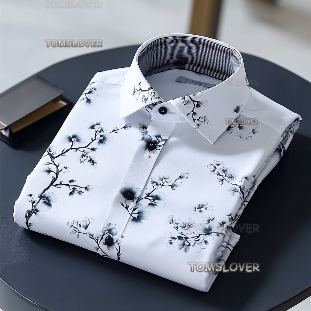 Spring floral design men's shirt