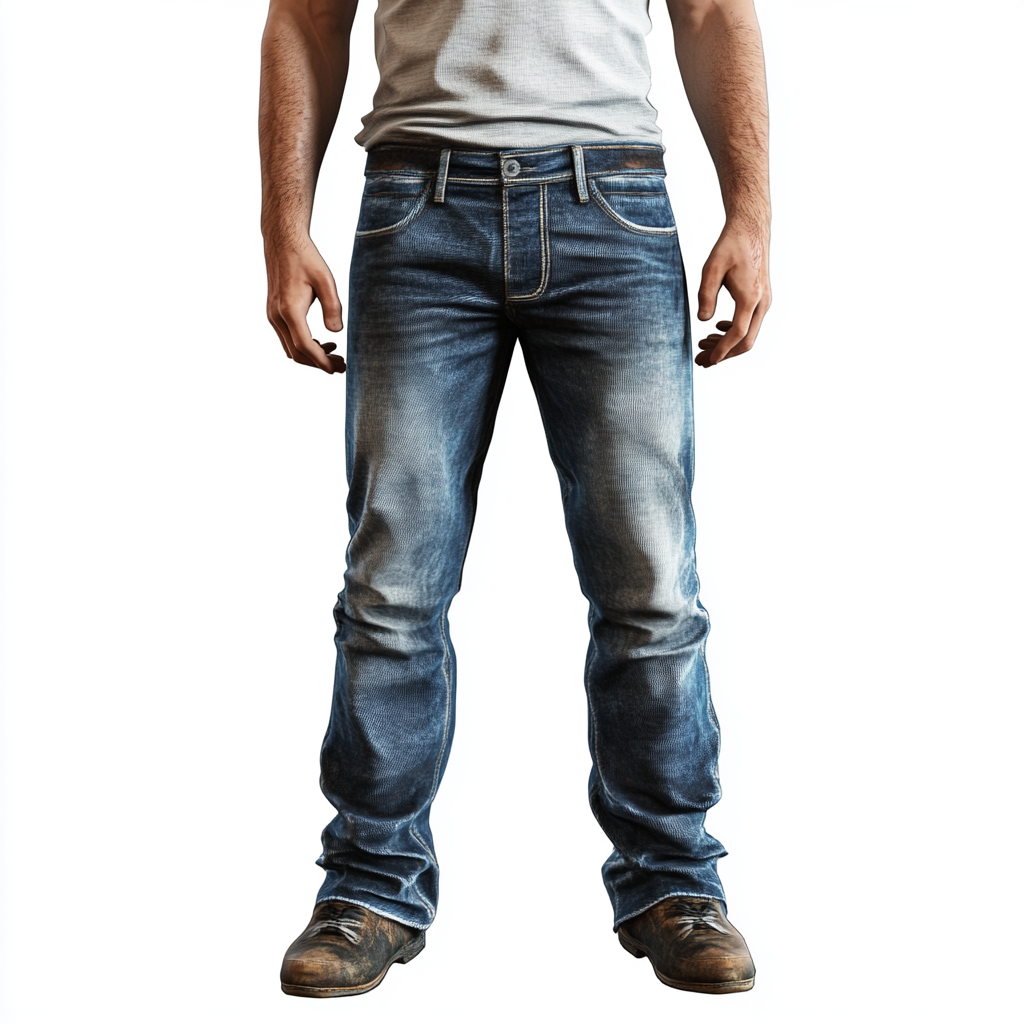 High-quality jeans with a graphic pattern