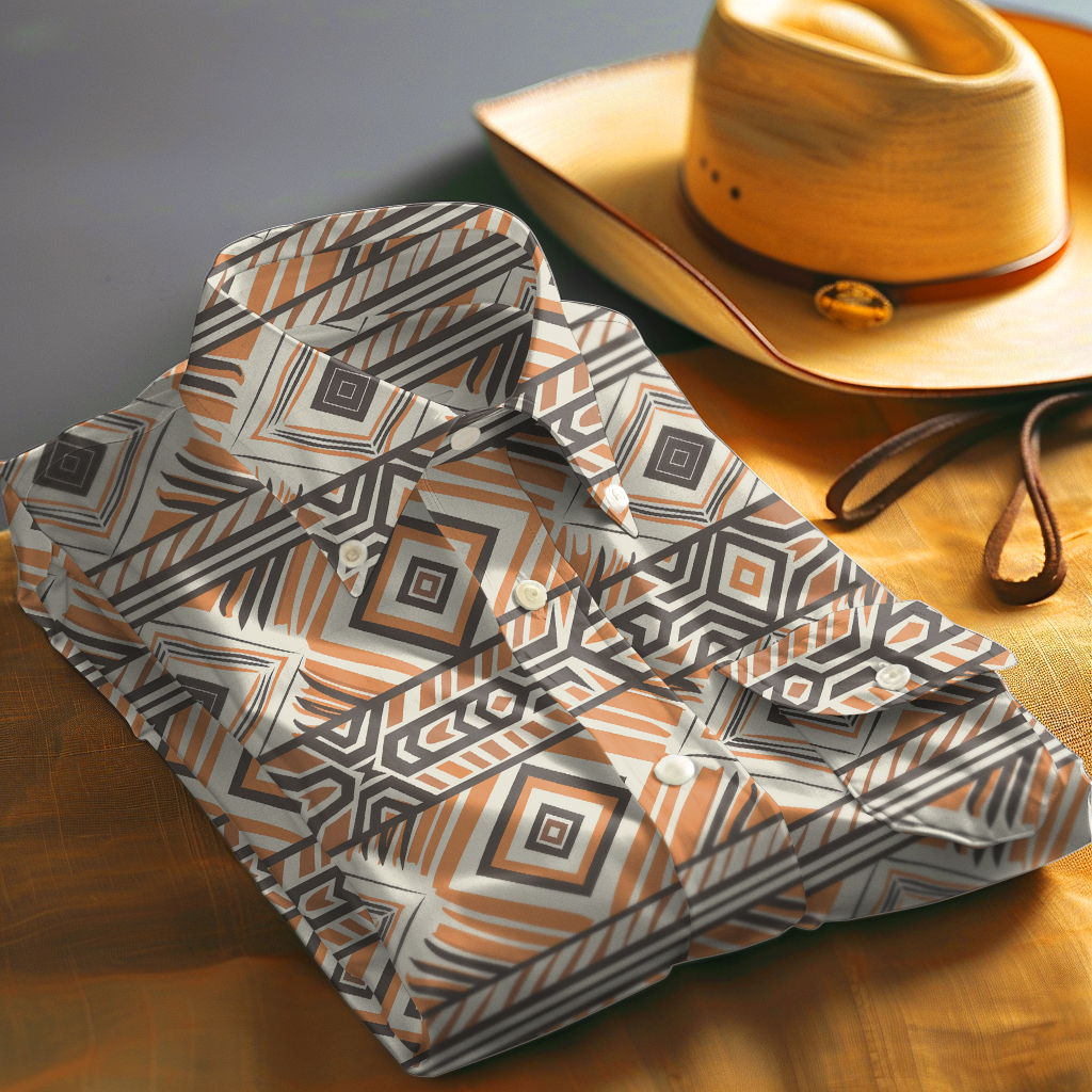 TomsloverMen's Aztec shirt ethnic style
