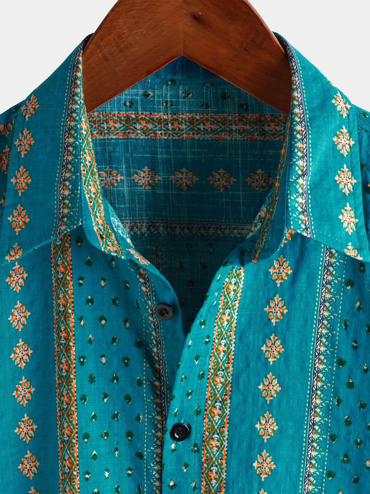 Cotton Casual Resort Hawaiian Shirt with Pockets plus size