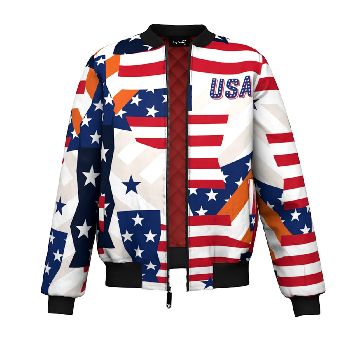 Men's Fashion Printed Zipper Jacket