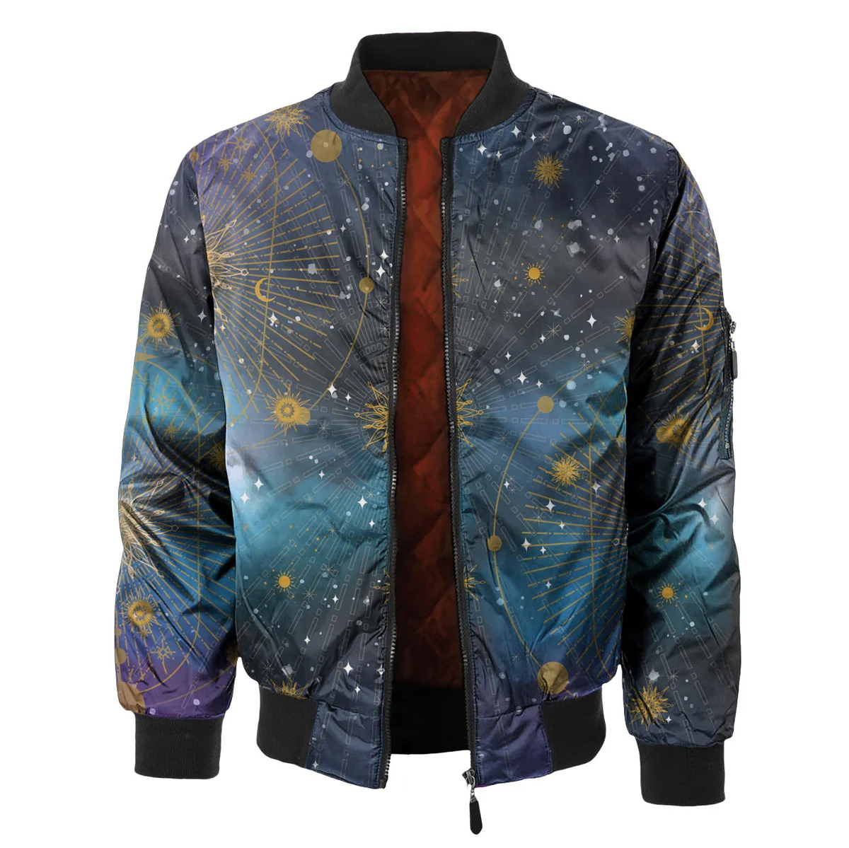 Men's Fashion Printed Zipper Jacket
