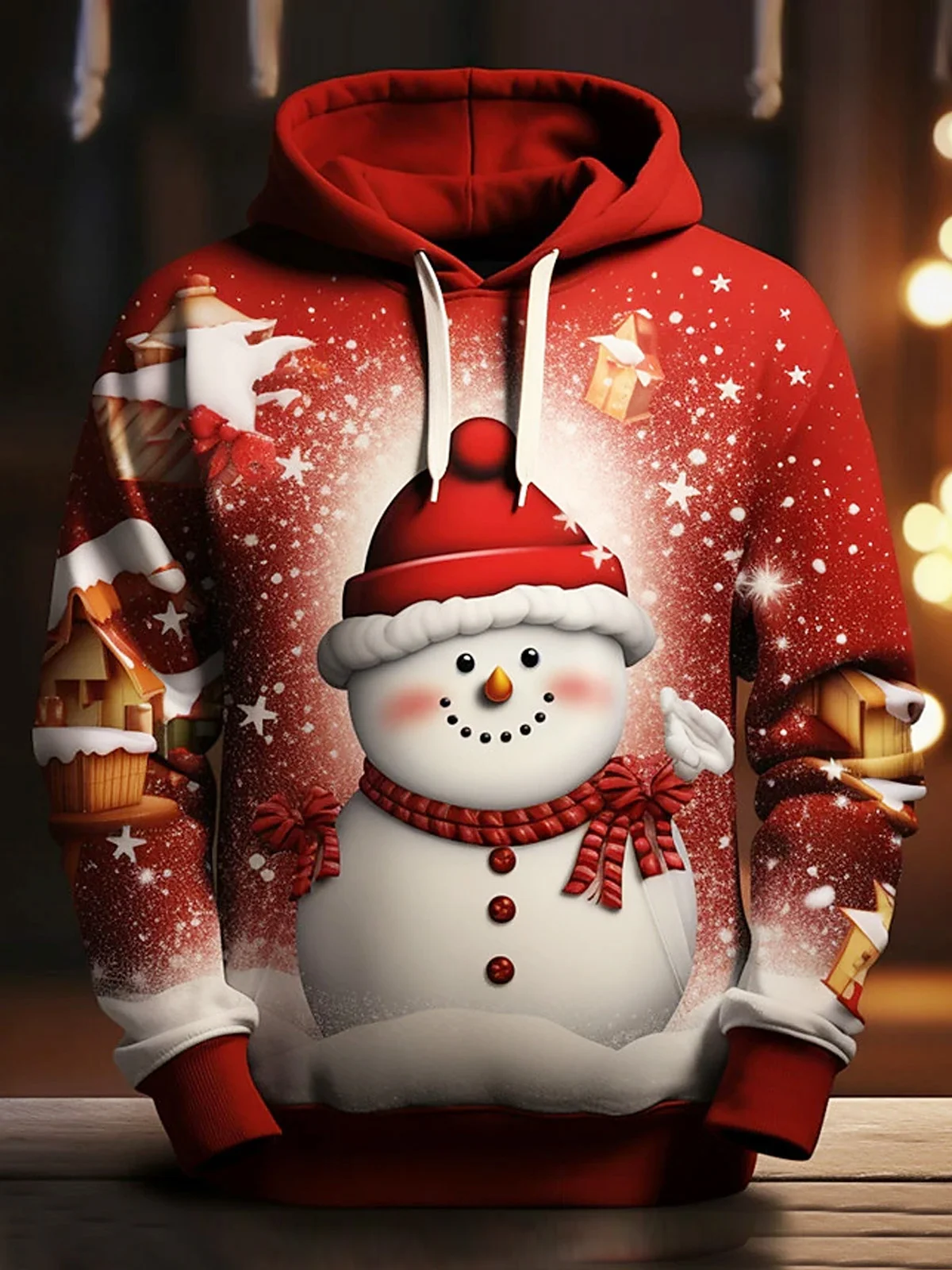Men's Christmas Art Design Printed Hoodie