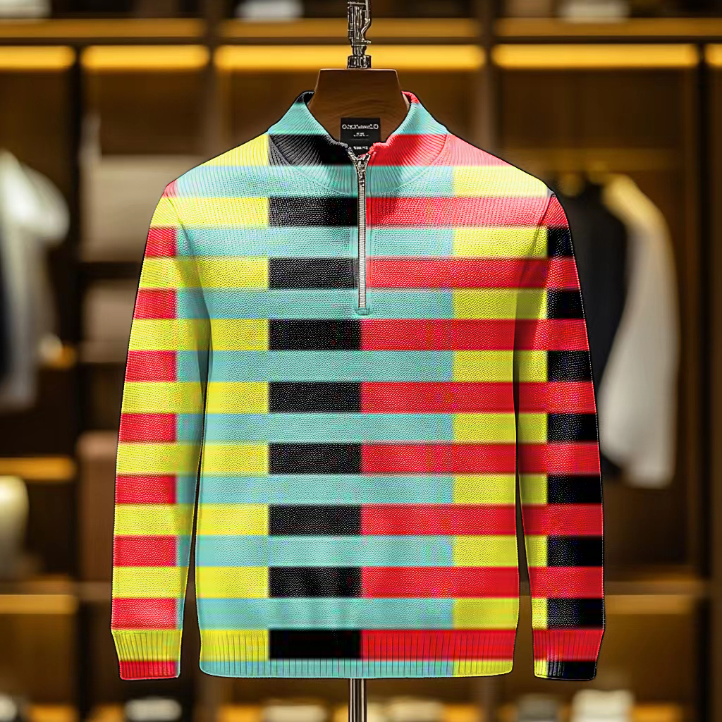 Men's casual half-zip Long sleeve sweatshirt sweater