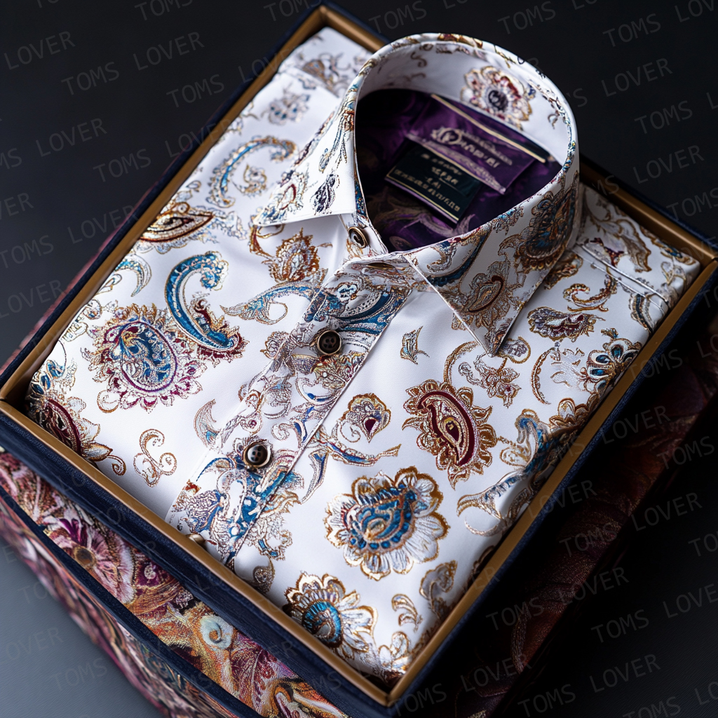 Paisley shirts Business casual retro shirts