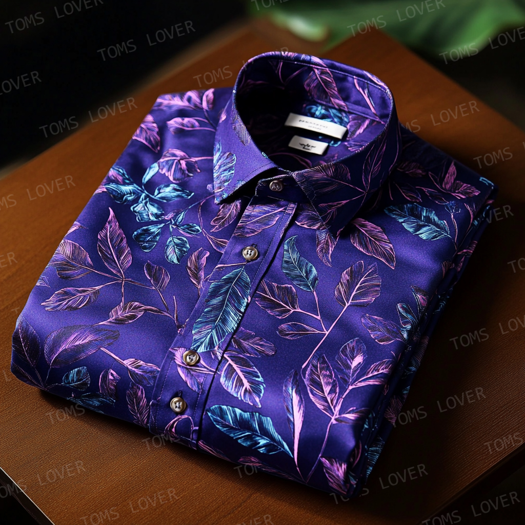 Men's casual Floral watercolor print shirt