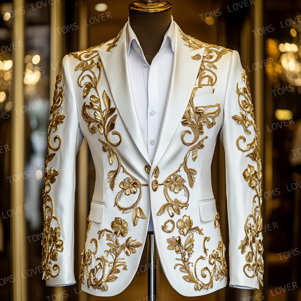 Luxury Blazer Single Button Wedding Social Casual Suit