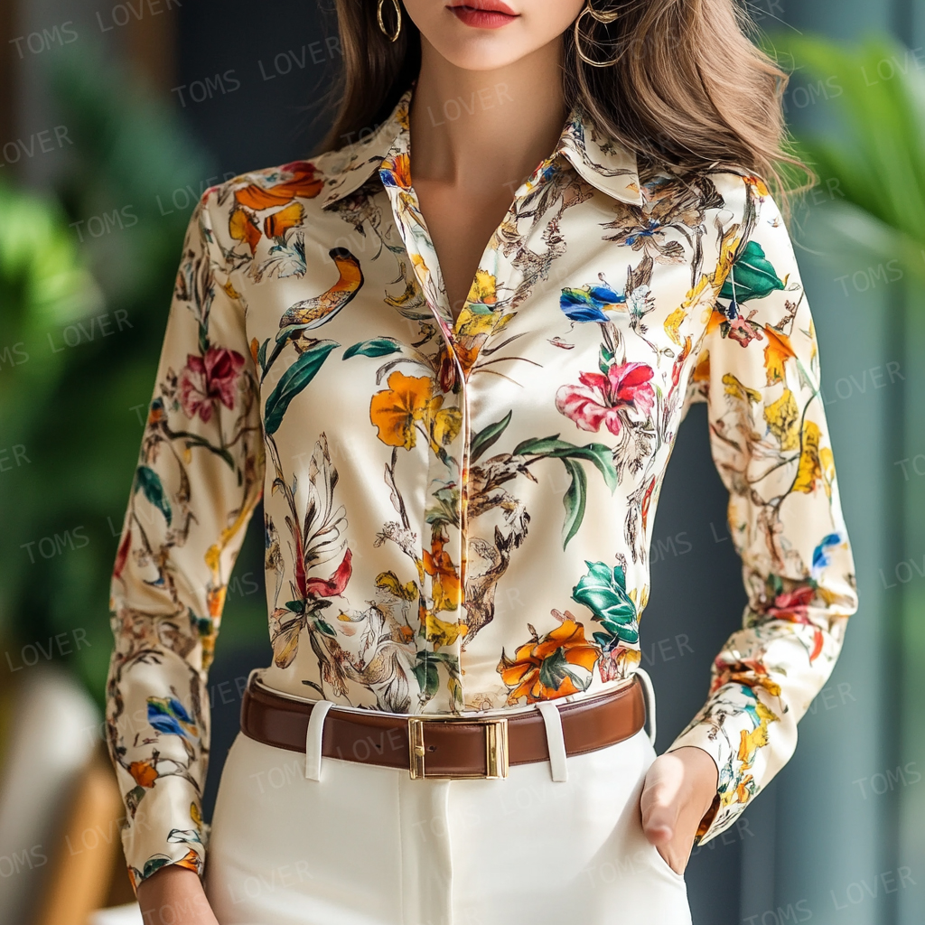 Women's Business Casual Cotton Long Sleeve Shirt