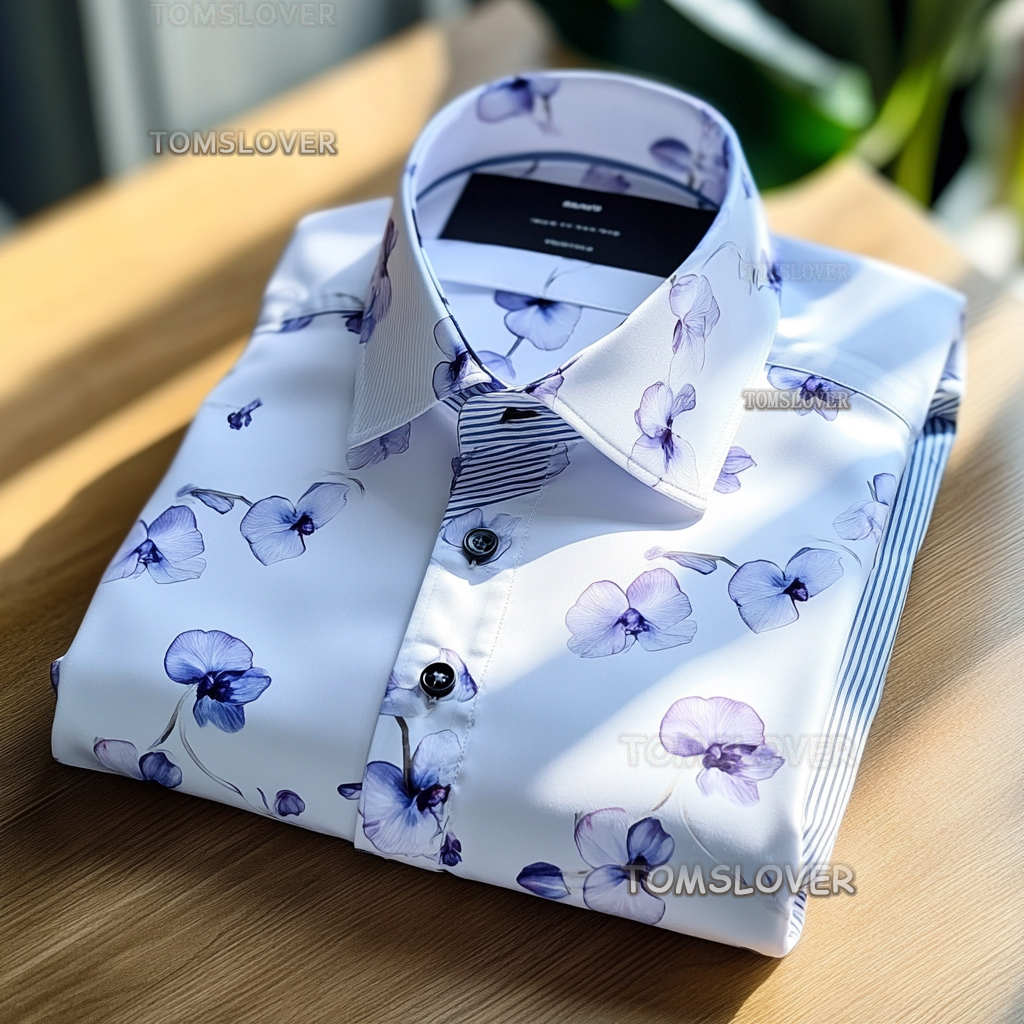Spring floral design men's shirt