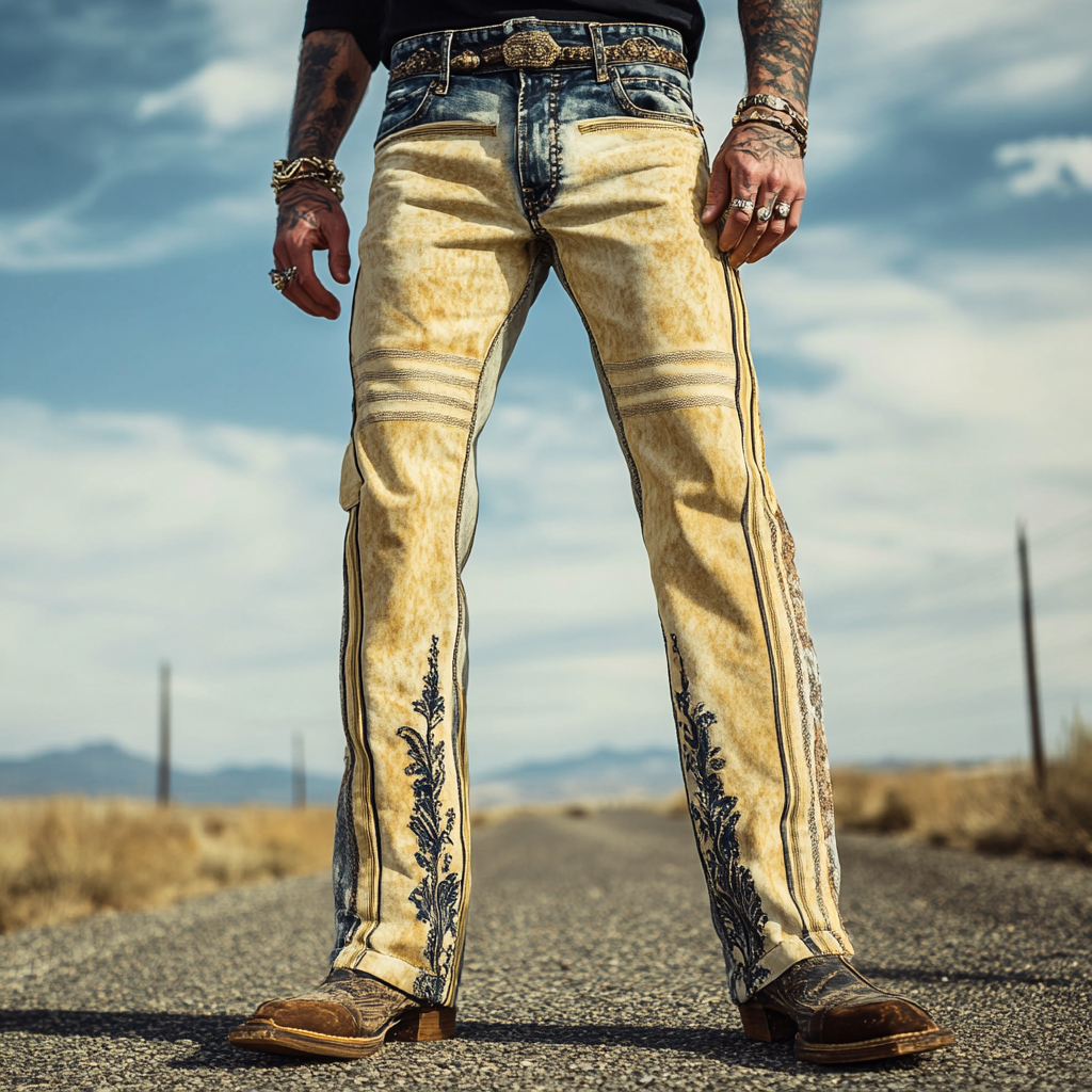 Jeans with a graphic pattern