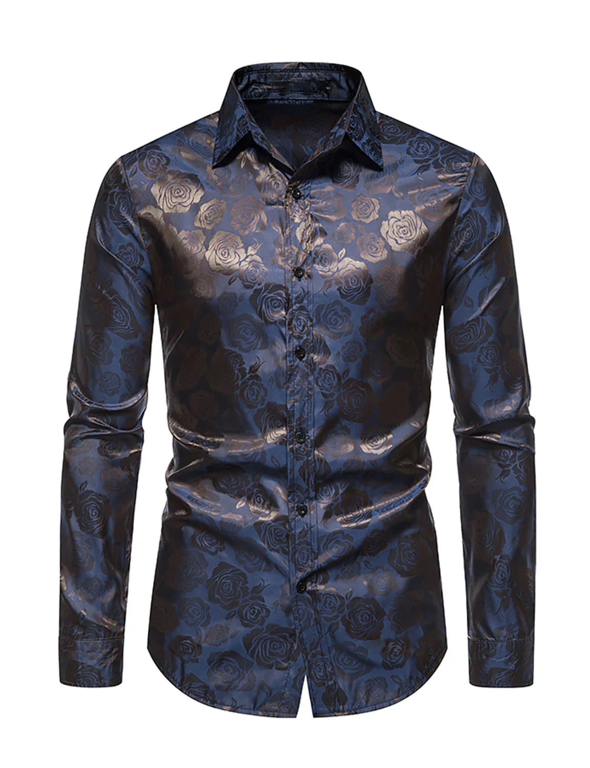 Men's Vintage Print Casual Fashion Button Long Sleeve Shirt