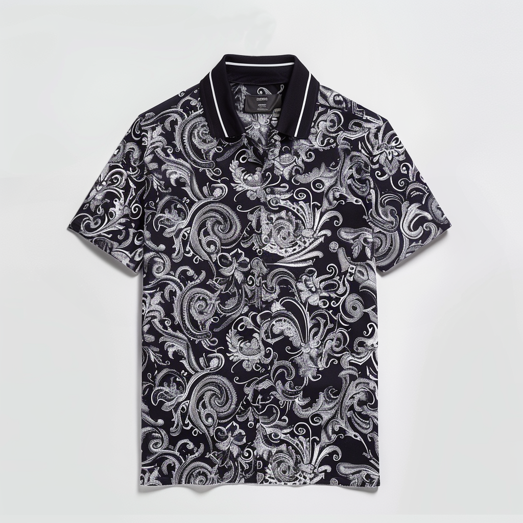 TomsloverRefreshing and Breathable Summer Paisley Print Polo Shirt