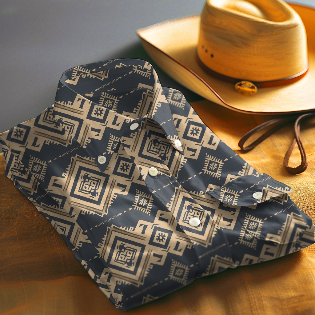 TomsloverMen's Aztec shirt ethnic style