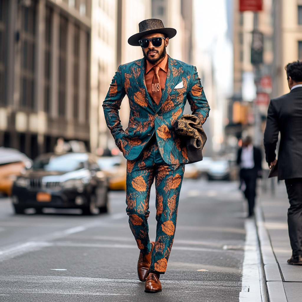 Men's single breasted regular fit suit blazer trousers set