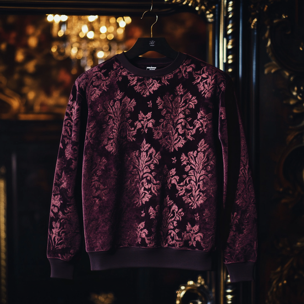 Paisley Print Sweatshirt Round Neck Pullover Men