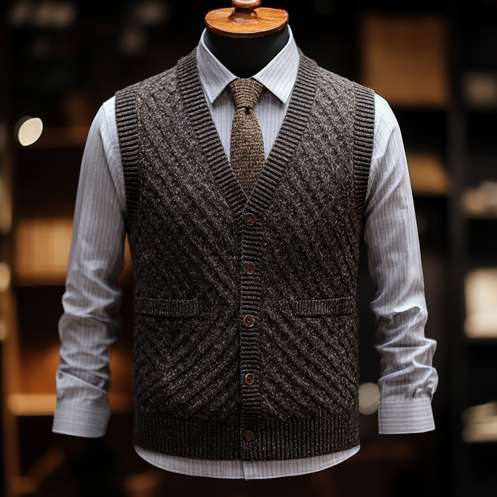 Gentleman's business high quality  wool knitted vest