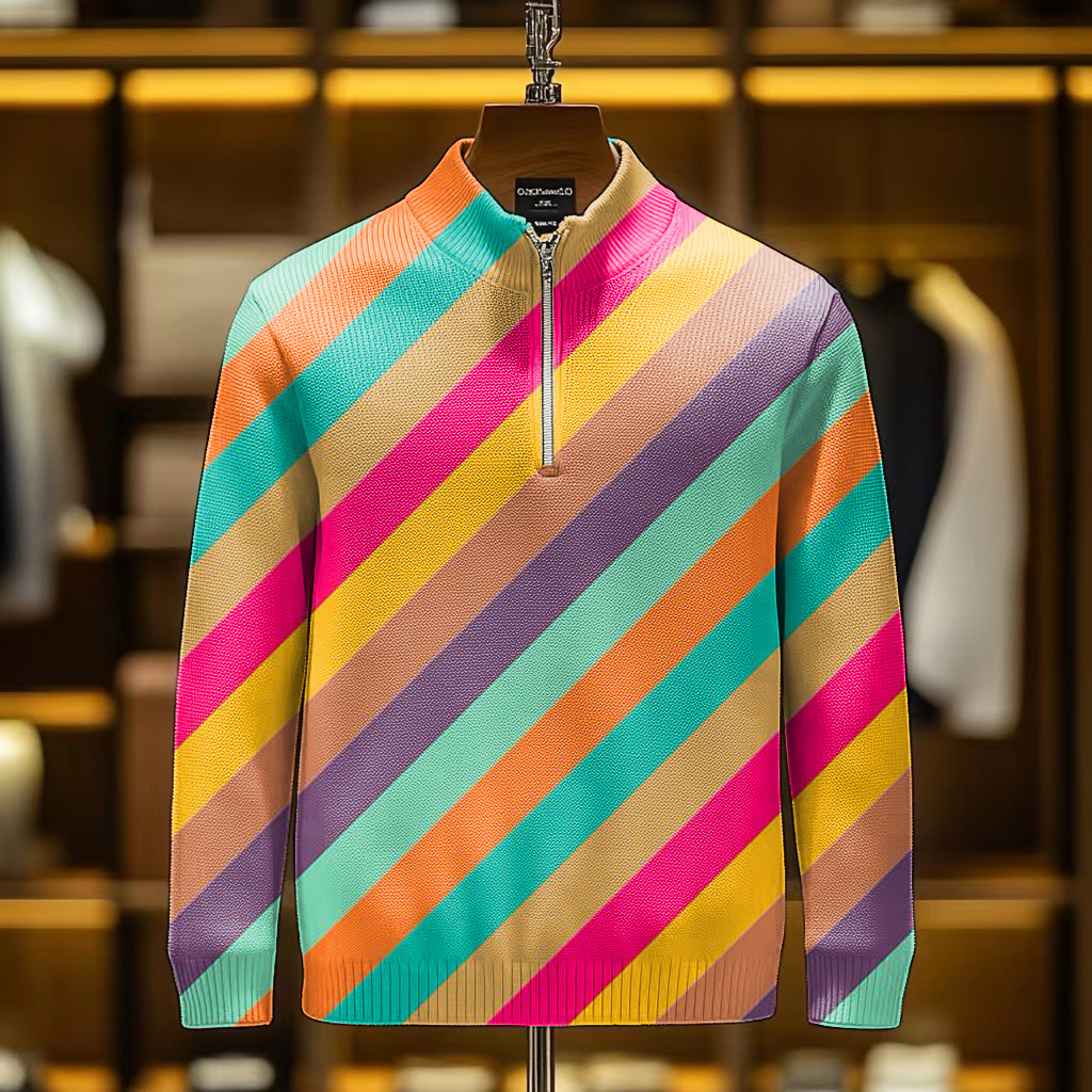 Men's casual half-zip Long sleeve sweatshirt sweater