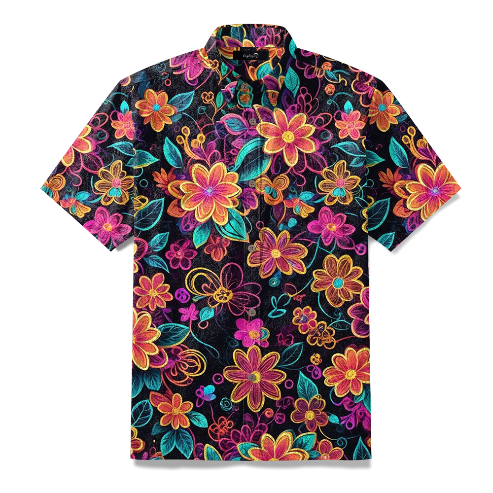 2025 unique colorful hawaiian printed aloha shirt