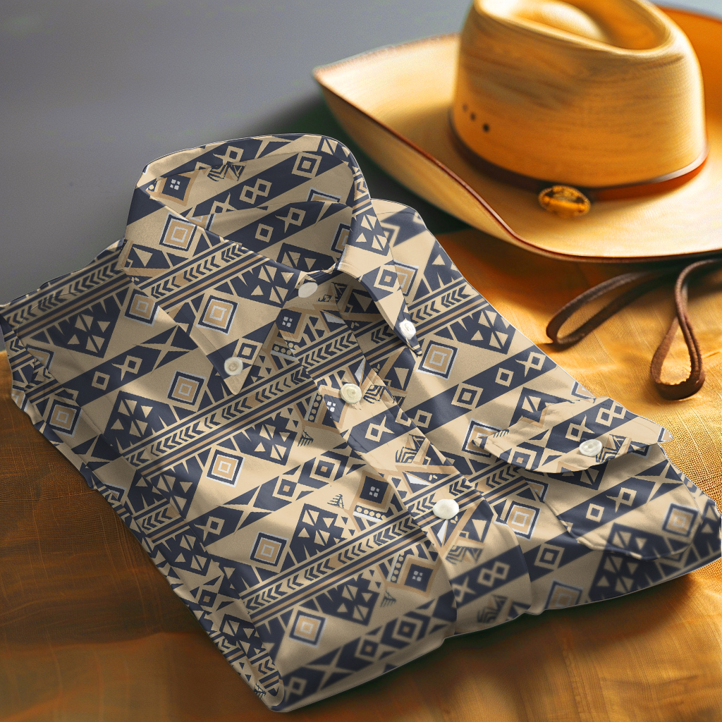 TomsloverMen's Aztec shirt ethnic style