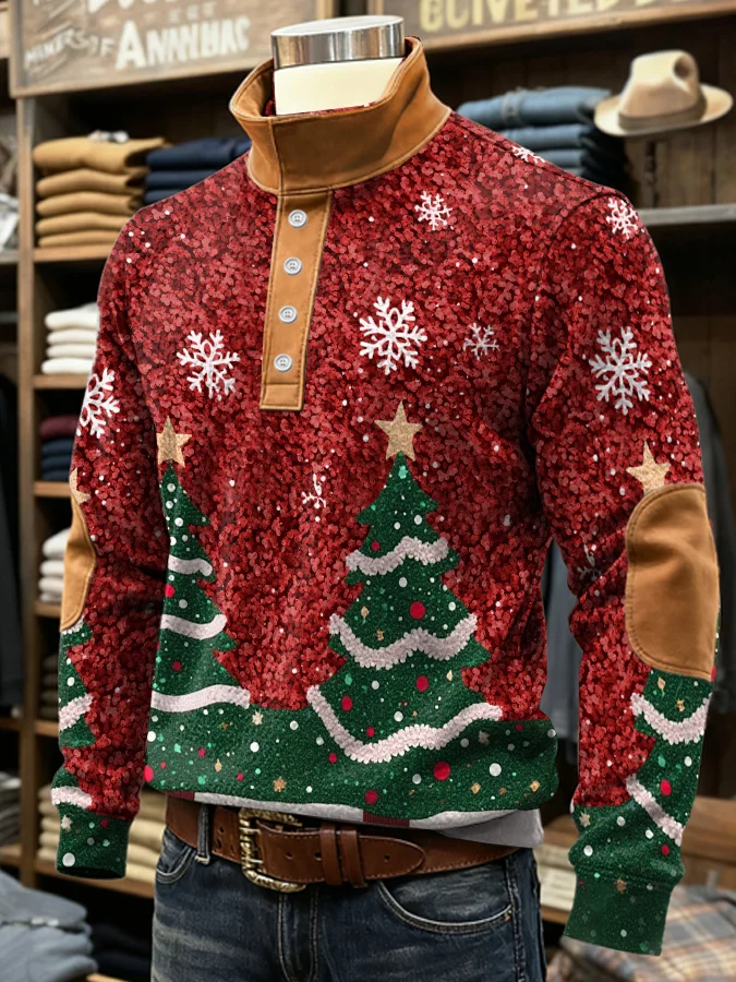 Men's Retro Christmas Print Sweatshirt