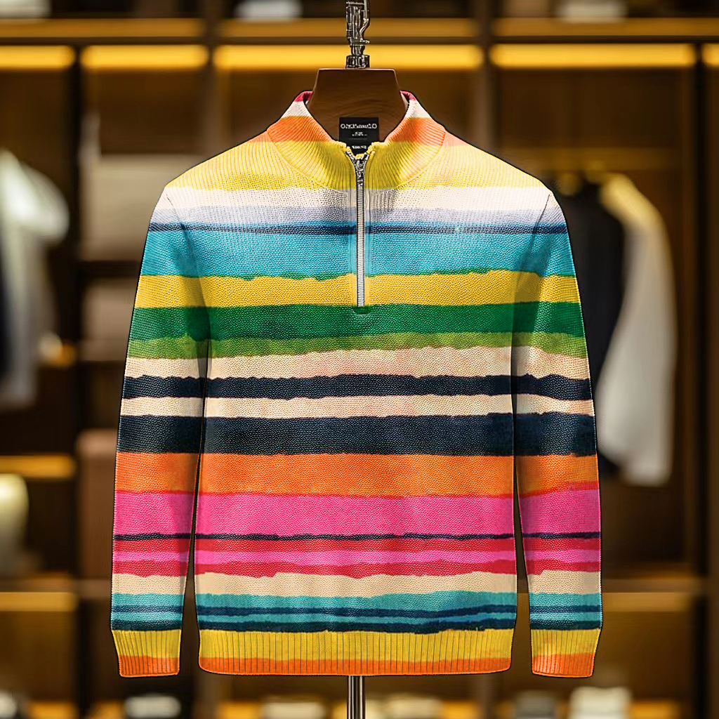 Men's casual half-zip Long sleeve sweatshirt sweater