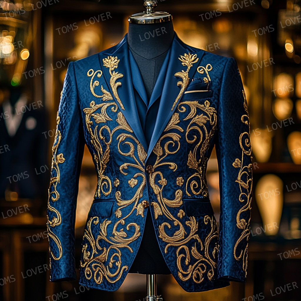 Luxury Blazer Single Button Wedding Social Casual Suit