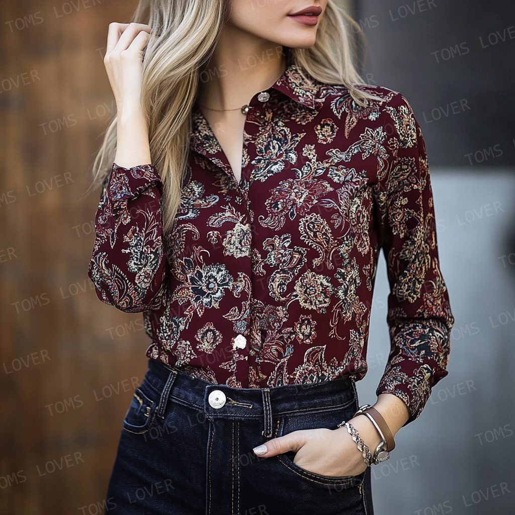 Women's Business Casual Cotton Long Sleeve Shirt