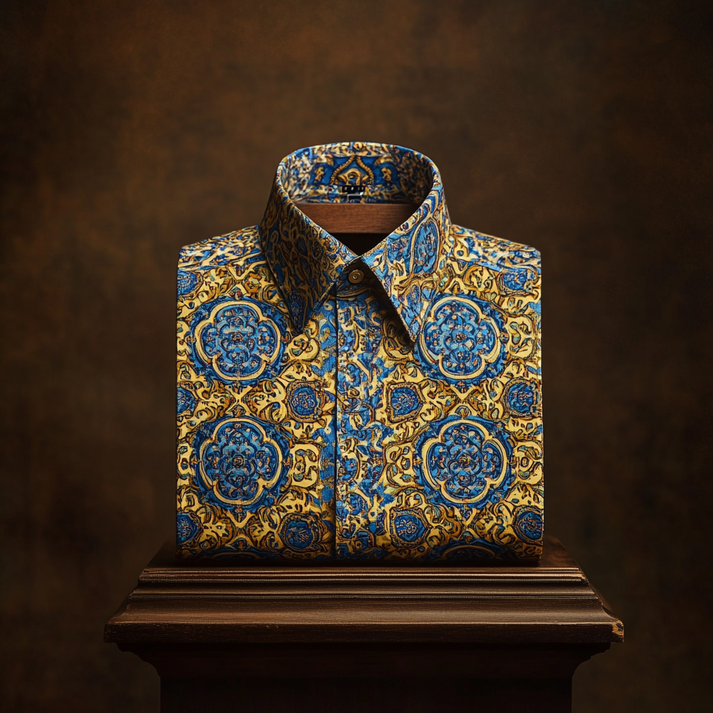 TomsloverElegance Sleek Print  Business Casual Shirt Long Sleeve
