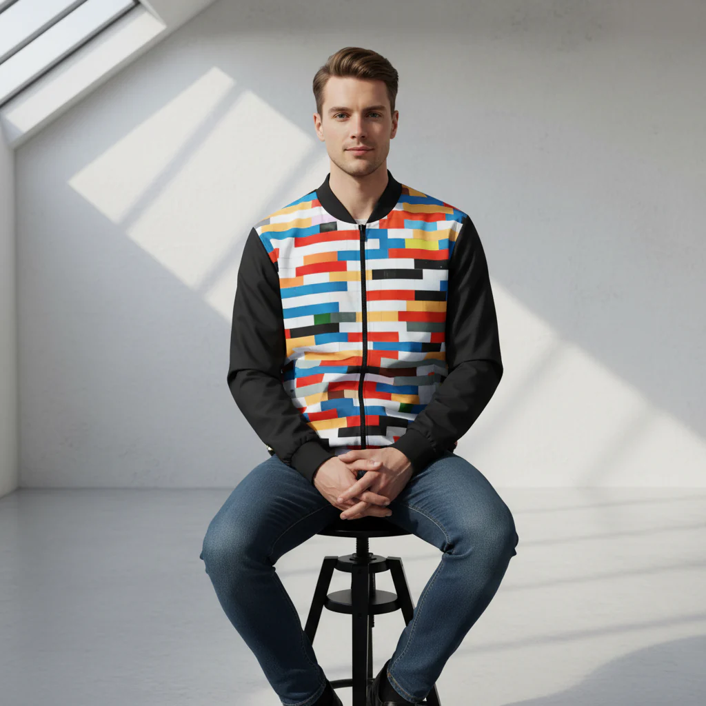 Men's Fashion Printed Zipper Jacket