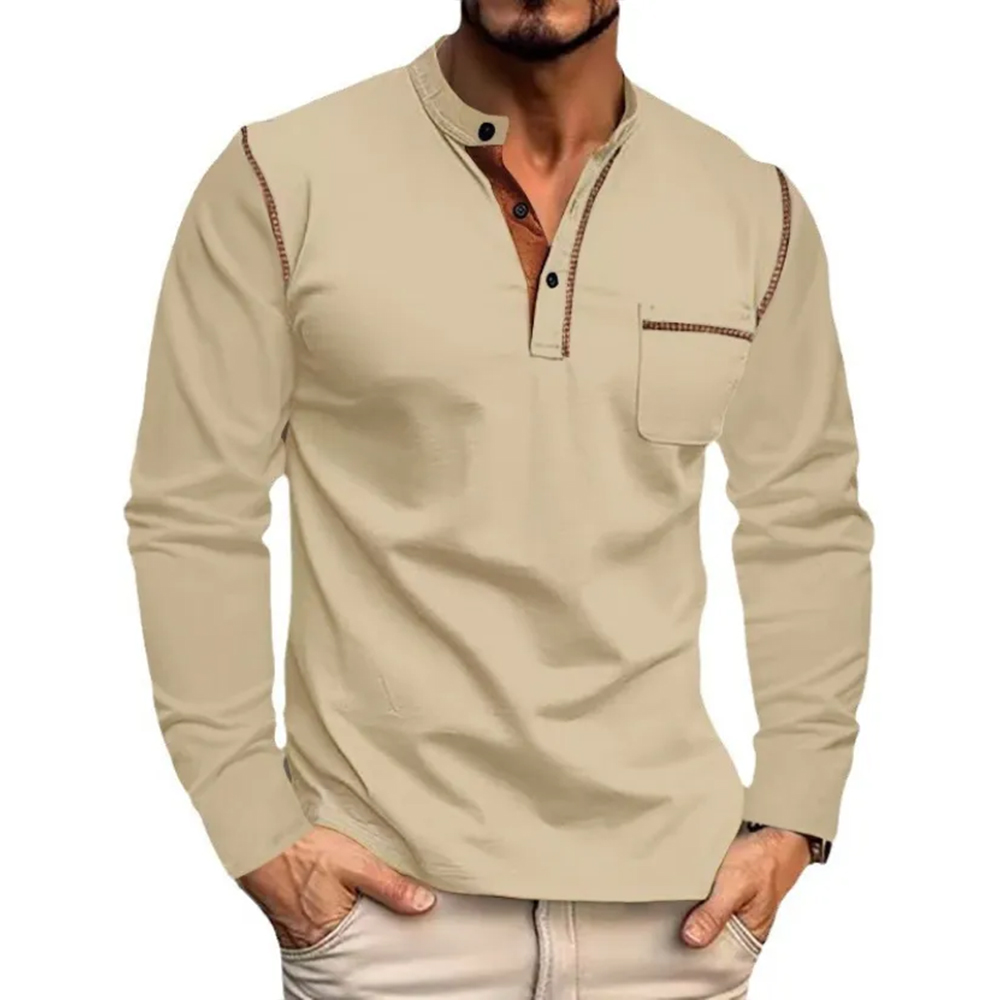 Men's autumn and winter fashion long-sleeved polo shirt