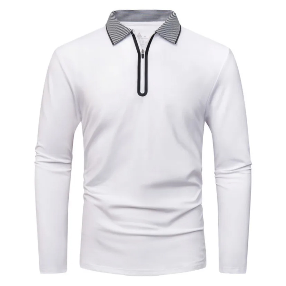 Men's autumn and winter fashion long-sleeved polo shirt