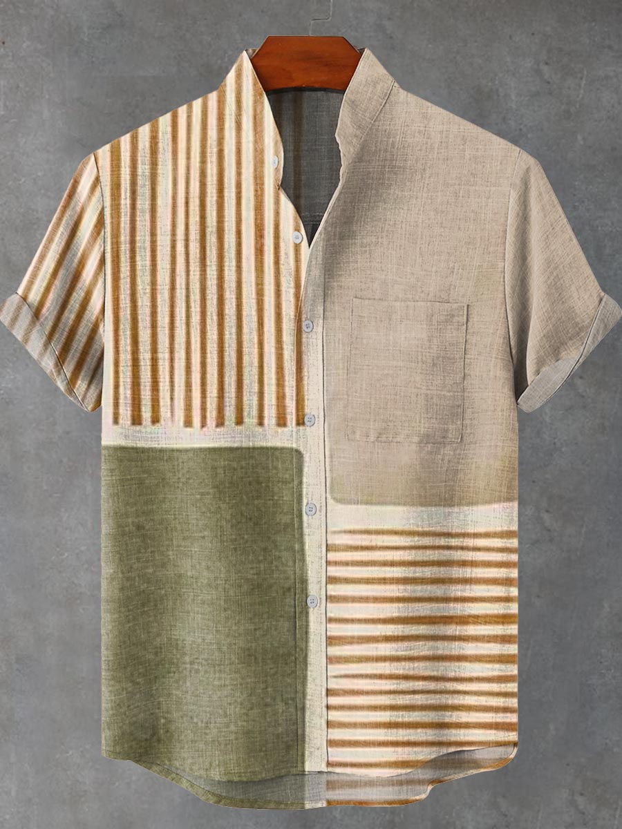 Men's Short-sleeved linen shirt