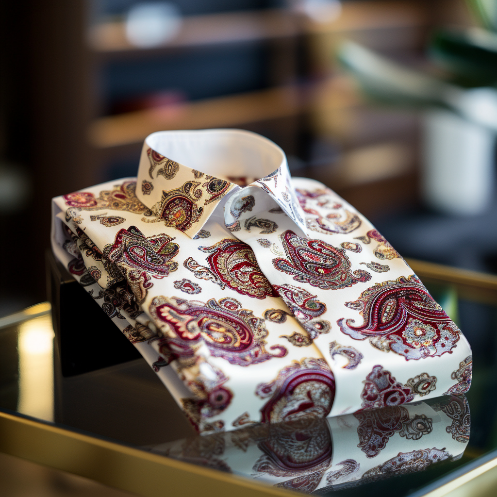 Paisley long-sleeved shirt with a retro and modern design