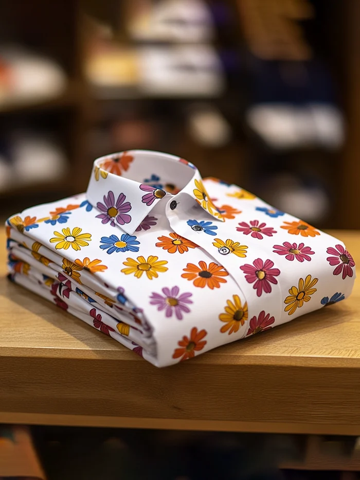 Men's Business Luxury Floral Print  Button Down Shirt